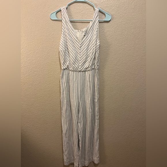 Rachel Zoe Cream and Black Striped Jumpsuit - Picture 1 of 7